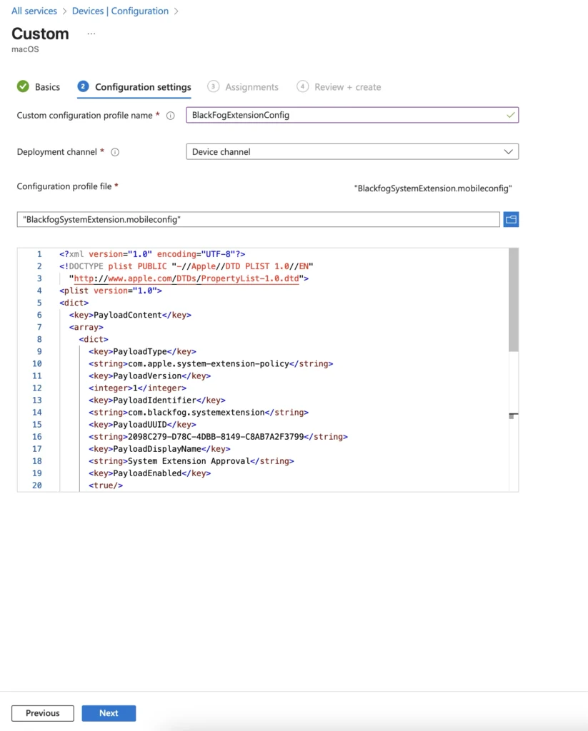 intune custom config